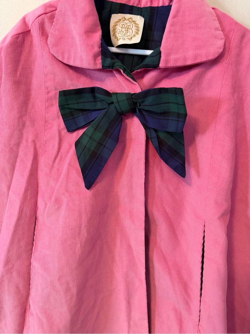 The Beaufort Bonnet Company Pink Corduroy Cape Coat